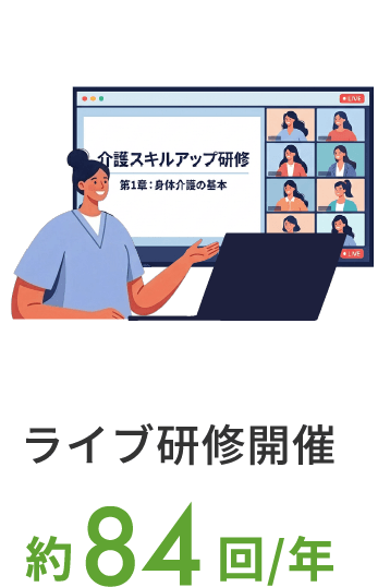 ライブ研修開催 約84回/年